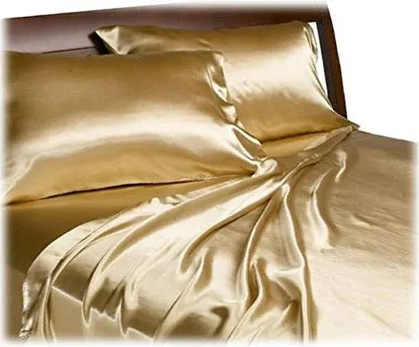 Divatex Home Fashions Royal Opulence Satin Queen Sheet Set Gold