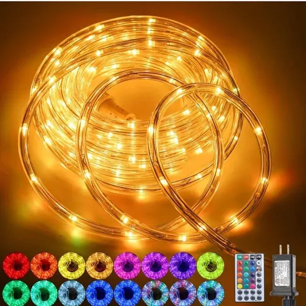 HUIZHEN 65ft 400 LED Waterproof Color Changing Rope Lights