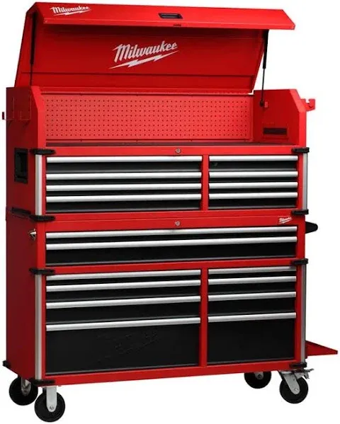 Milwaukee 56" Premium 18-Drawer Tool Box Chest and Cabinet Combo with Electronic Keypad Lock