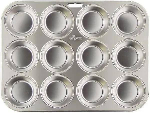 Muffin and Cupcake Baking Pan, 12 Standard Cups, Stainless Steel