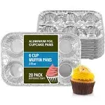 Party Bargains Muffin Pan | 6-Cup Cupcake Aluminum Pans Favorite Muffin Tin Size