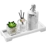 Luxspire Bathroom Vanity Tray, Resin Marble Tray, 11" x 4" | adamsbargainshop.com