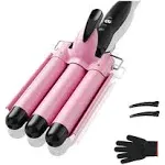 3 Barrel Curling iron Hair Waver, TOP4EVER 25mm Professional Ceramic Hair Curler