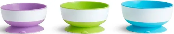 Baby feeding Bowls Munchkin Stay Put Suction Bowl, 3 Pack ~ NEW SEALED