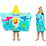 Baby Shark Kids Hooded Cotton Beach, Bath Towel Wrap, 24" x 50"