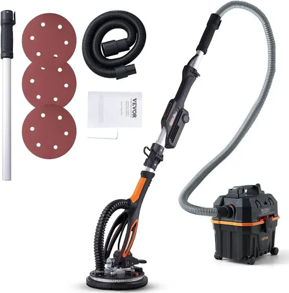 VEVOR Drywall Sander 800W Brushless Motor 1000-2300rpm Variable Speed