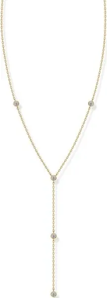 Lariat Station Gold Necklace for Women by PAVOI