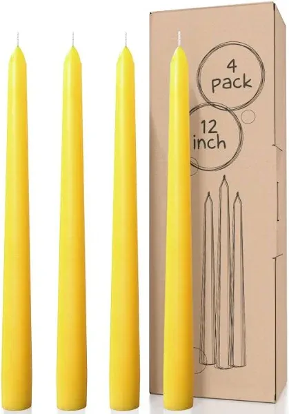 CANDWAX 10 inch Taper Candles Set of 12 - Dripless Taper Candles and Unscented Candlesticks - Perfect As Dinner Candles and Household Candles - Pink