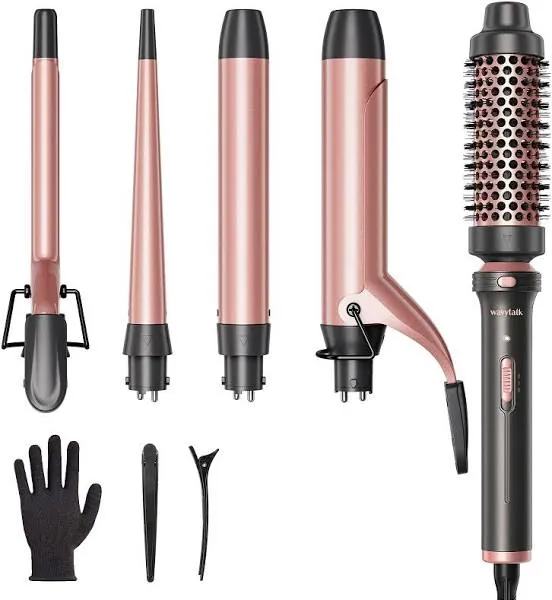 Wavytalk 5 in 1 Curling Iron Set, Rose Gold