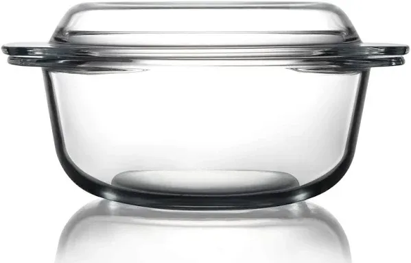 ZYER Round Glass Casserole Dish with Glass Lid