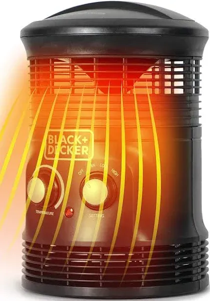 Black+Decker 360˚ Portable Heater Fan Combo 2in1 Personal Mini Space Heater