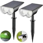 Solar Spot Lights Outdoor for Garden Yard Driveway Walkway, 2 Pack