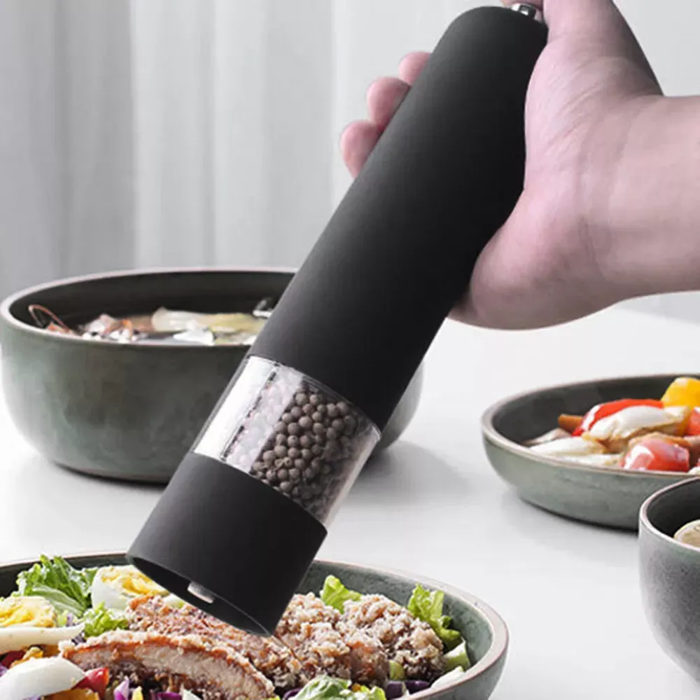 Electric Automatic Salt and Pepper Grinder Adjustable Coarseness With LED Light