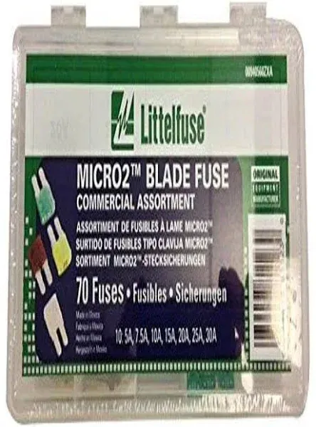 Littelfuse 00940560ZXA MICRO2 Fuse 70 Piece Commercial Assortment