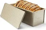 Pullman Loaf Pan w Cover large Toast Mold rectangle loaf pan w lid 2.2lb dough