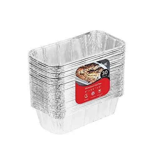  1 Lb Aluminum Foil Mini Loaf () Disposable Small Loaf Pan – 1 30 Pack Pans