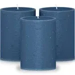 CANDWAX 3x3 Pillar Candle Set of 3 - Decorative Rustic Candles Unscented and No Drip Candles - Ideal As Christmas Candles or Large Candles for Home