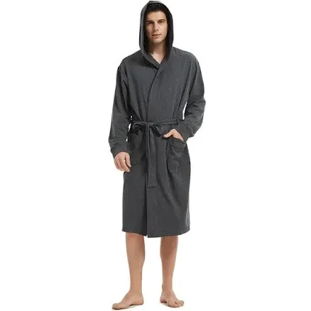 Men’s Cotton Robe Plus Size Bathrobe Lightweight Spa Soft Sleepwear