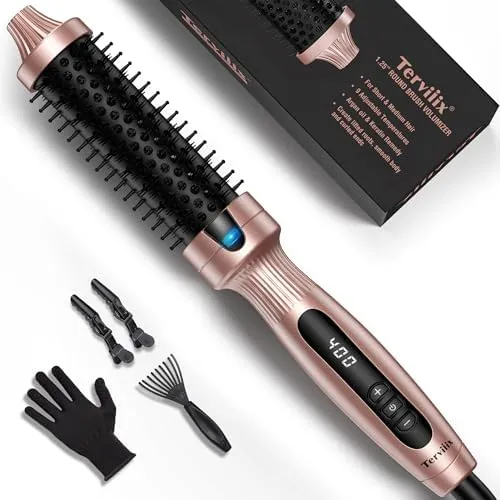 Terviiix Thermal Brush 1.25 Inch Makes Volume Curls, Ceramic Tourmaline Ionic...