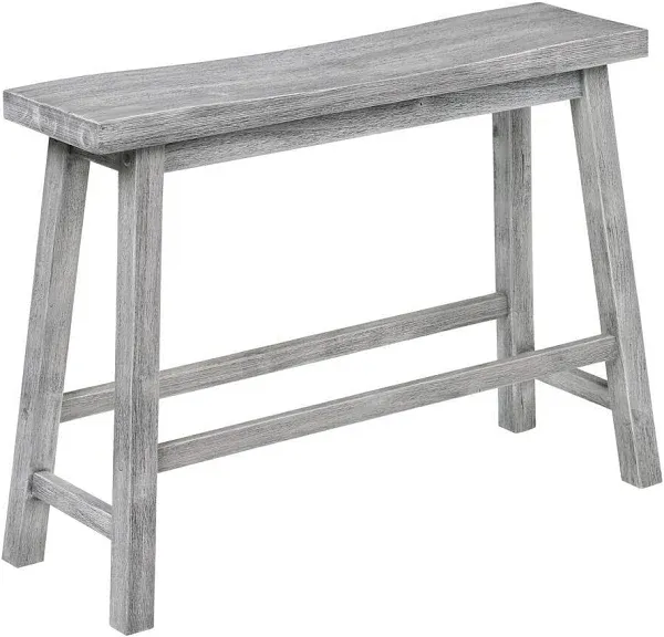 Boraam Dining Bench 33&#034;Wx11.75&#034;Dx2<wbr/>4&#034;H Barnwood Wire-Brush Backless Solid Wood