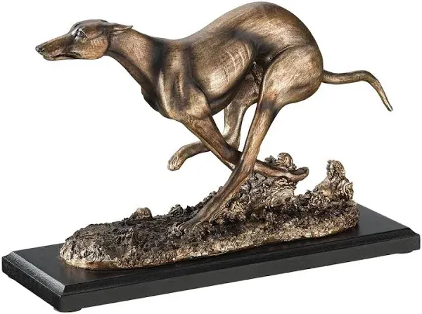 Design Toscano NY1280200 Greyhound Whippet Art Deco Dog Statue, Bronze