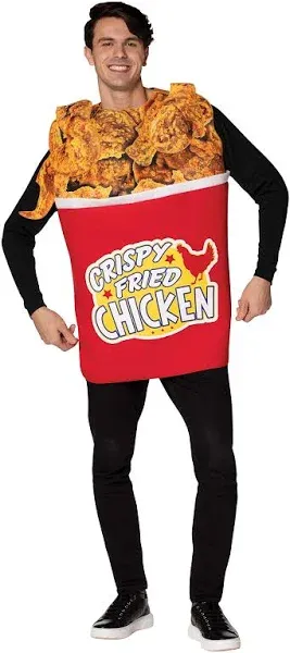 Rasta Imposta Bucket of Fried Chicken Halloween Costume, Adult One Size Red