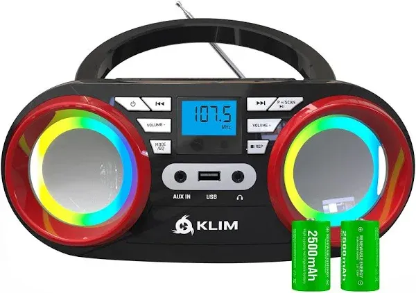 New KLIM Boombox Portable Audio System FM Radio CD Player Bluetooth MP3 USB AUX