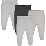 Gerber Baby Boys Gray Heather & Black Active Pants, 4-Pack