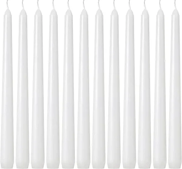 Allgreen 12 Pack White Taper Candles