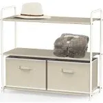 Simple Houseware 3Tier Closet Storage with 2 Drawers Beige