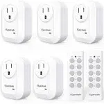 Syantek Wireless Remote Control Outlet Switch Kit - 5 Outlets, 2 Remotes, 100ft Range