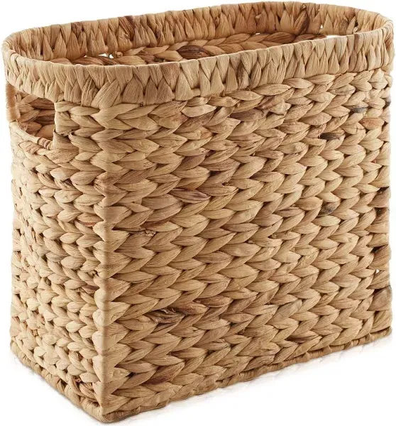 Magazine Holder Basket with Handles, Woven Storage Bin for Bathroom, Home Office