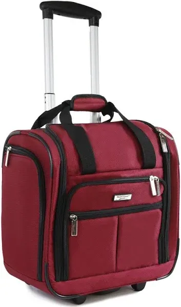 Pacific Coast Signature Underseat 15.5" Rolling Tote Carry-on, Crimson