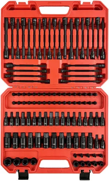 107PCS Allen and Torx Bit Socket Set, 1/4&#034;, 3/8&#034; and 1/2&#034; Drive,Extra Long Torx