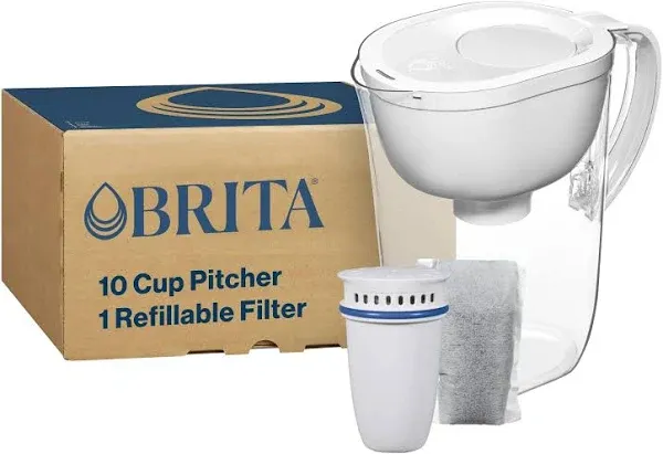 Large Capacity Water Filtration Pitcher with Refillable Filter &amp; Smart Indicator