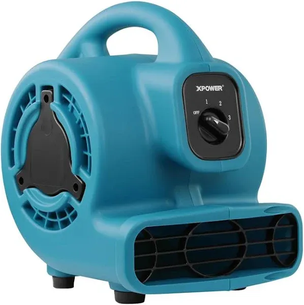 XPOWER Blower Fan 12.3&#034;x9.3&#034;x11.<wbr/>5&#034; 3-Speed Mini Mighty Air Mover w/Power Outlets