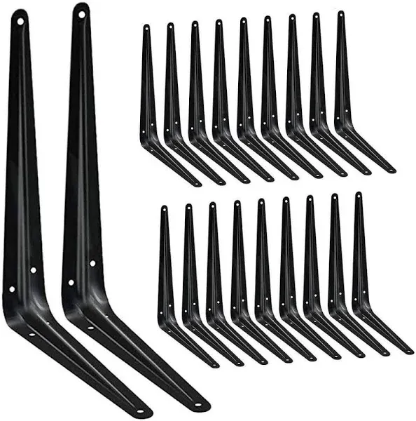 12 in. Shelf Brackets with Screw Heavy Duty Heavy Duty Black Metal Floating Shelf Bracket