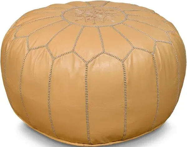 Pottery Barn Nadia Moroccan Leather Pouf