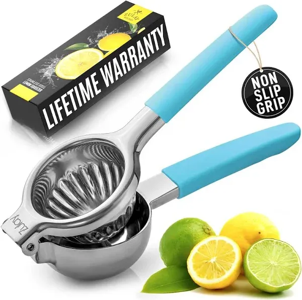 Zulay Kitchen 3 in Blade Span with Ultra-Strong High-Quality Stainless Steel Citrus Press Juicer and Lime Squeezer Z-LMN-SQZR-SS-SH-LTGRN