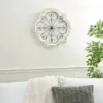 Deco 79 Wooden Scroll Home Wall Decor Wall Sculpture with Metal Scroll