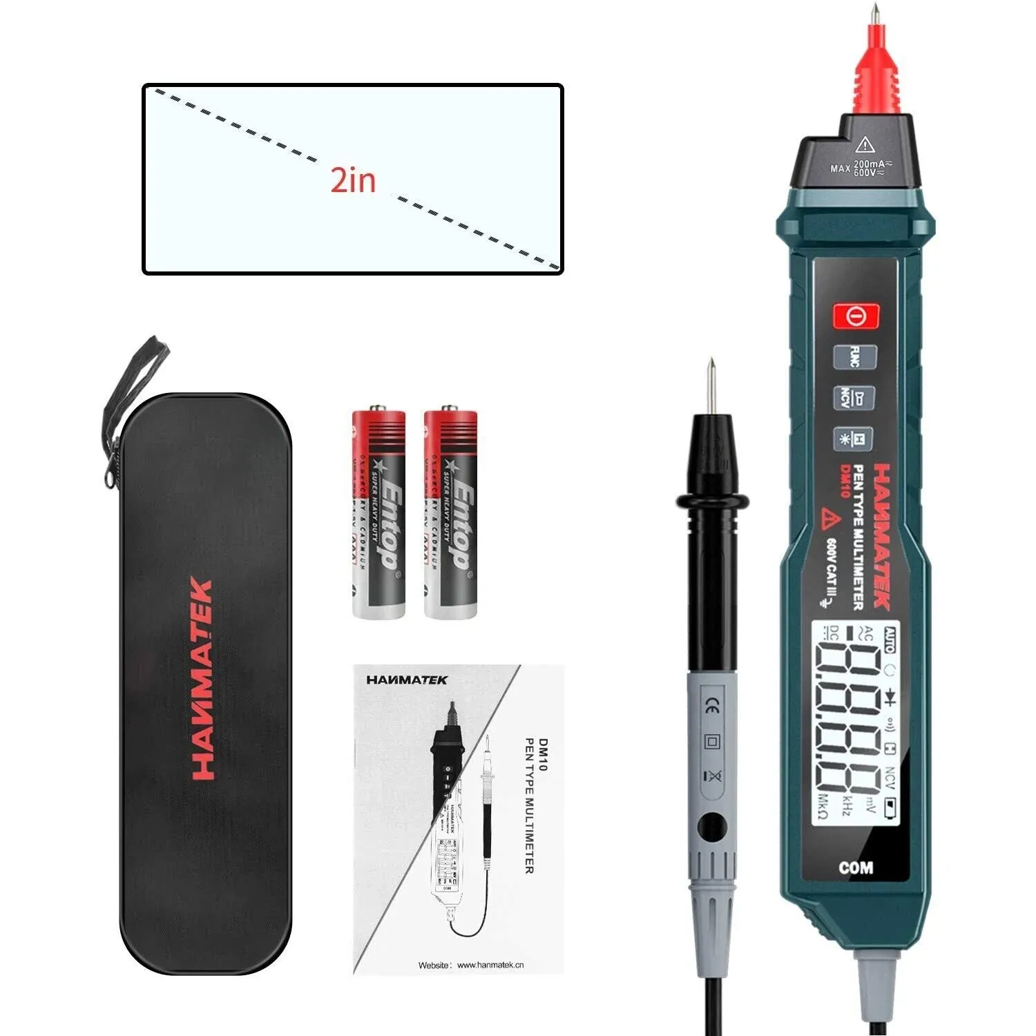 Pen Type Digital Multimeter, Electrical Tester with NCV,AC/DC Voltme...