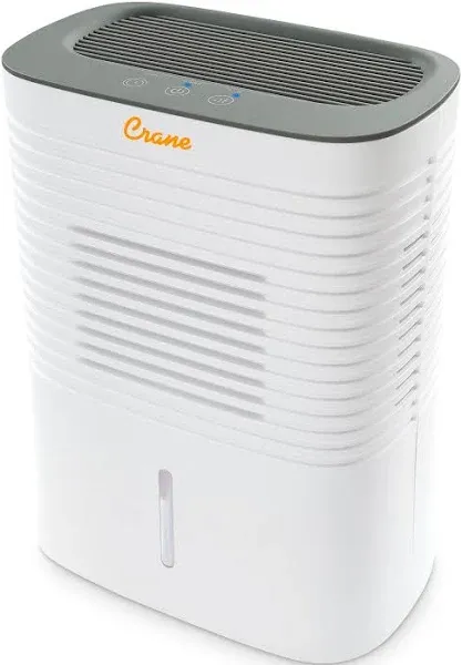 Crane Dehumidifier Portable 4-Pint Compact Bucketless Ventilation Continuous Run