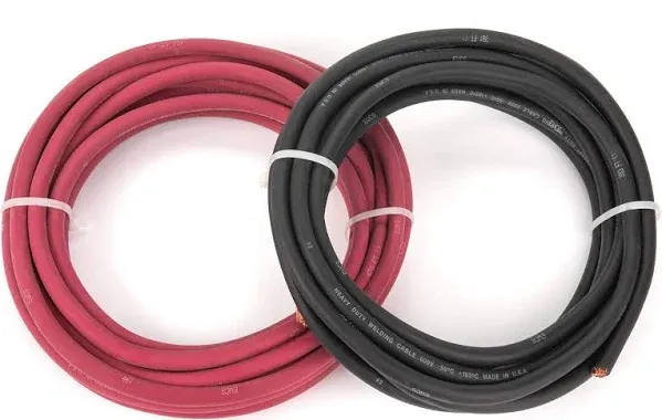 2 Gauge Premium Extra Flexible Welding Cable 600 Volt Combo Pack Black+red 10 Fe