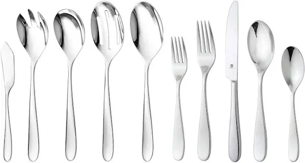 Danialli 45-Piece 18/10 Stainless Steel Silverware Cutlery Set with Serving Set