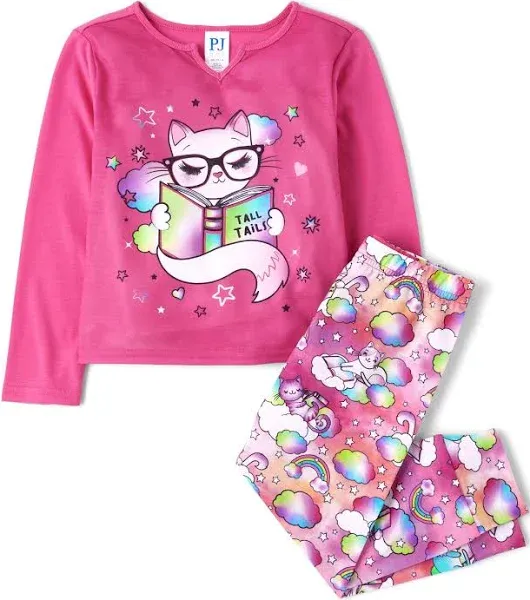 The Children's Place Girls' Cat Reading Pajamas