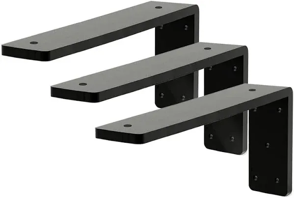 - 2 Pack 3/8&#034; Thick Countertop L-shaped Support Brackets 12&#034; - Countertop Sup...