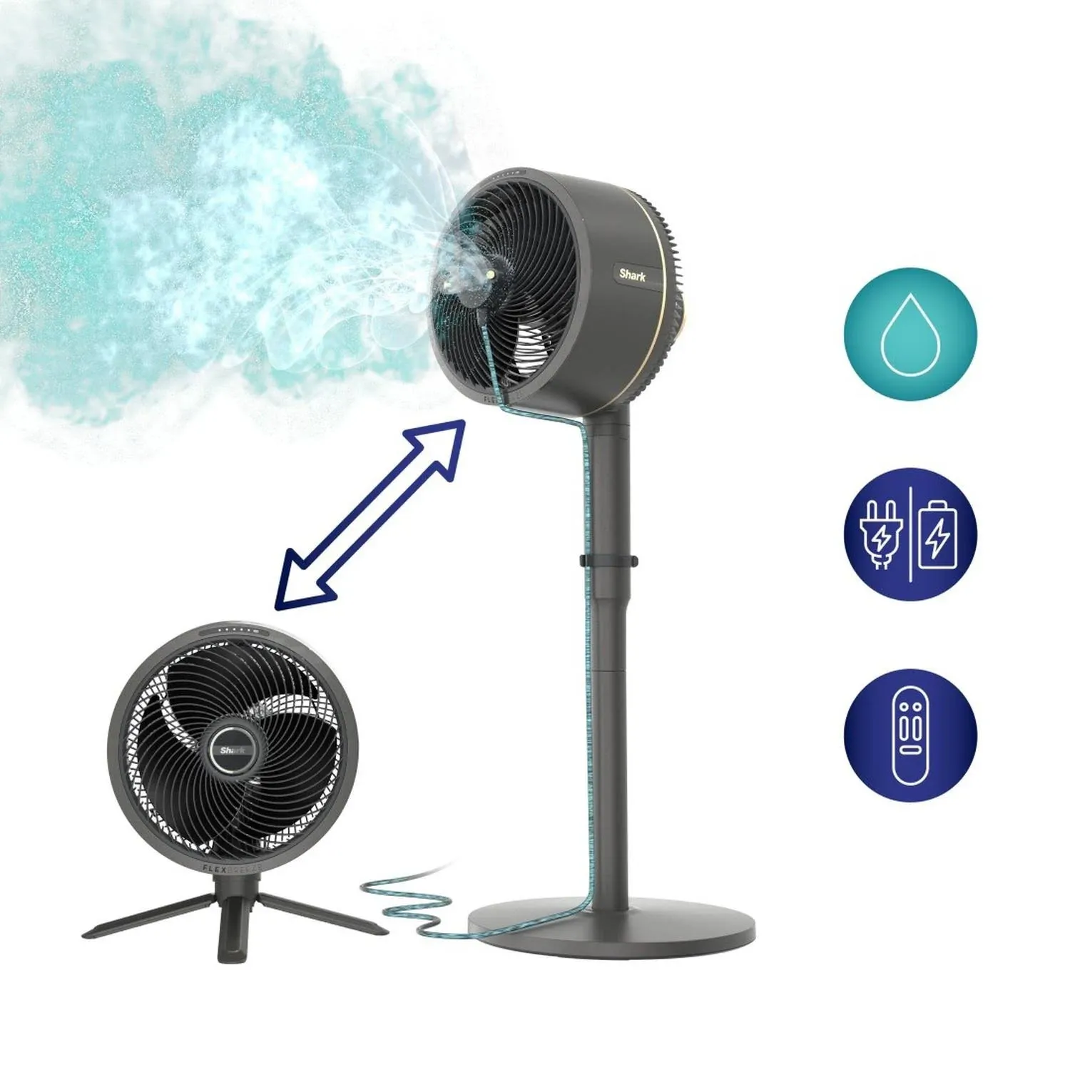 Shark FlexBreeze Indoor/Outdoor Fan with Instacool Misting (FA222)