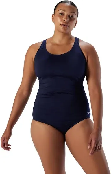 Speedo Women's Swimsuit One Piece Endurance Ultraback Solid Contemporary Cut