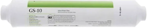 IPW Industries GS-10RO-C Carbon Water Filter, 10" In-Line Granular Activated Carbon Cartridge, 3/8" NPT, For Use in GRO-2550 Reverse Osmosis Drinking Water System 255522-43