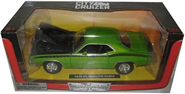 Plymouth 1970 Cuda Green with Black 1/24 by New Ray 71873 A